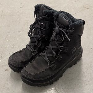 Timberland Black Lace-Up Shearling Collar Boots Men’s 10.5